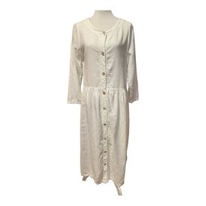 David Dart For Force One Vintage 100% Linen Prairie Maxi Dress Size L